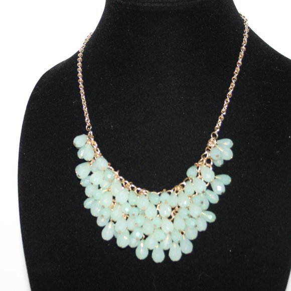 Beautiful gold and green statement necklace